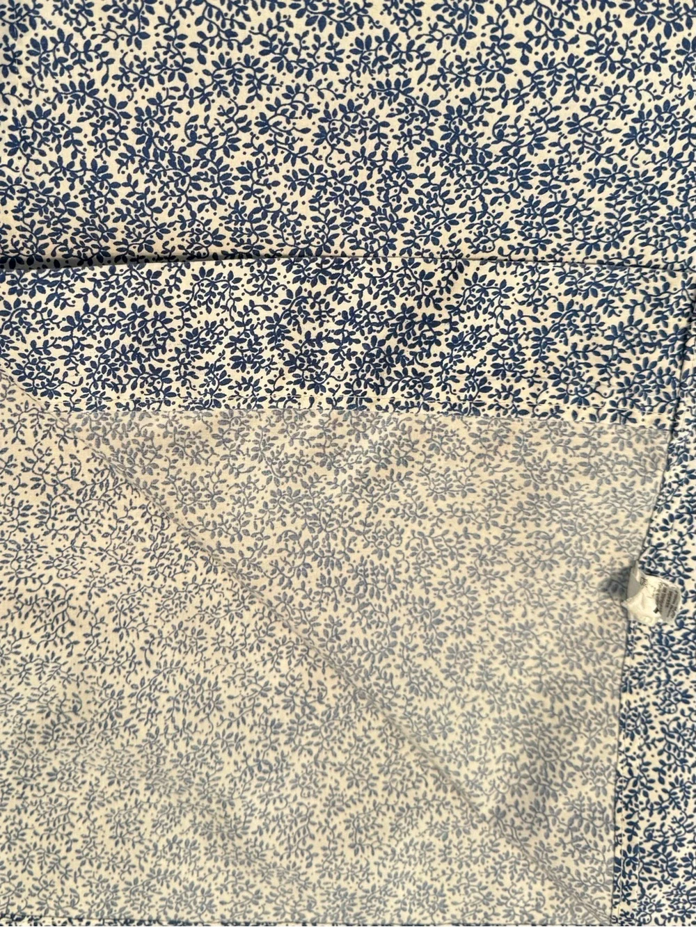 Blue & White Floral Flat Sheet Size Queen